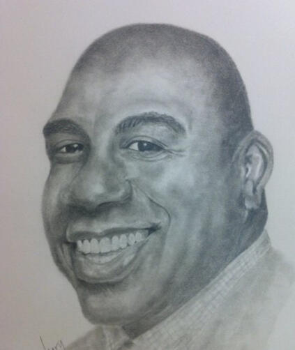 An early drawing of Magic Johnson An early drawing of Magic Johnson